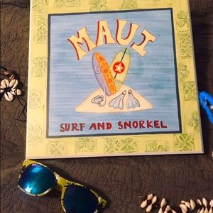 𝅺MAUI Surf Plaque by Elizabeth Brighton